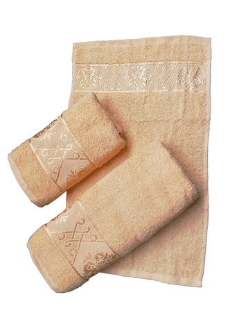 Набор полотенец банное+лицевое+для рук Issihome однотонный оранжевый