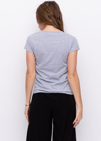 Серая летняя футболка женская с коротким рукавом ISSA PLUS WN9-10