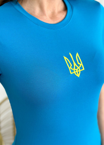 Блакитна демісезон футболка жіноча з коротким рукавом ISSA PLUS 13854