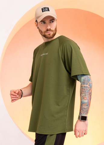 Хаки (оливковая) футболка мужская с коротким рукавом ISSA PLUS GN-523