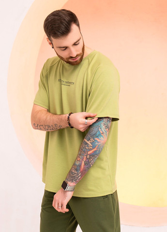 Оливкова футболка чоловіча з коротким рукавом ISSA PLUS GN-522