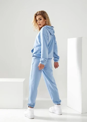 Женский спортивный костюм свободного кроя S-M L-XL 2XL-3XL 4XL-5XL(42-44 46-48 50-52 54-56) голубой No Brand (258243527)
