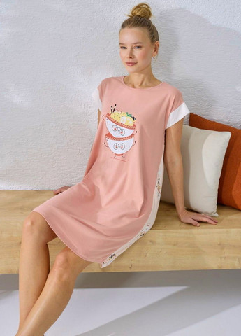Персиковая ночная рубашка женская Sevim