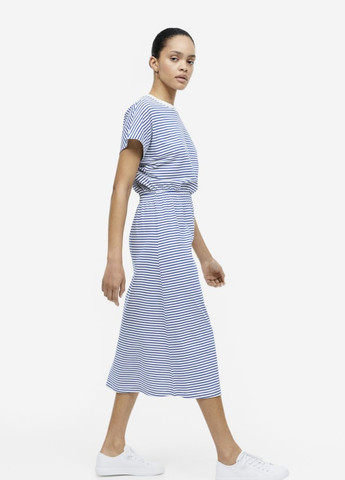 Комбінована кежуал трикотажна сукня H&M в смужку