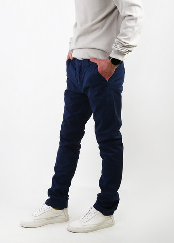 Синие кэжуал демисезонные брюки No Brand