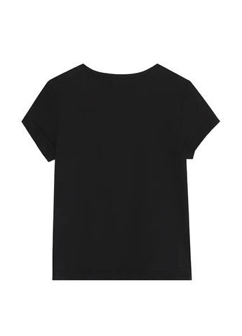 Черная летняя футболка для девочки Роза