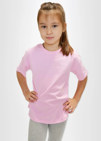 Розовая летняя футболка для девочки Роза