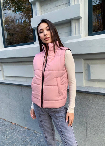 Жіноча жилетка XS-S M-L (42-44 46-48) безрукавка осіння весняна рожева No Brand (258265357)