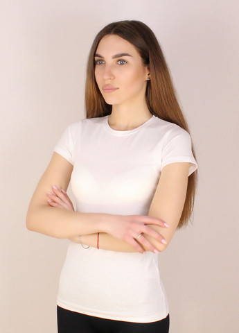 Белая всесезон футболка женская хлопковая с коротким рукавом Sevim