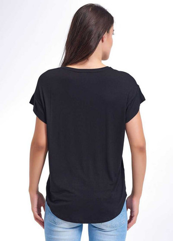 Черная всесезон футболка женская хлопковая с коротким рукавом Sevim