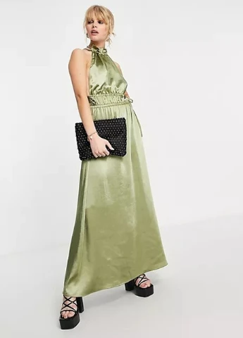 Оливковое (хаки) платье Topshop
