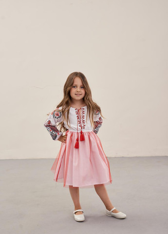 Біла плаття вишиванка для дівчинки "жар-птиця" MEREZHKA візерунок українська символіка бавовна (258287707)