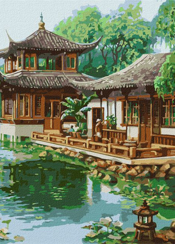 Картина по номерам. Китайский домик ©Сергей Лобач. 40х50. KHO2881. Идейка (258289507)
