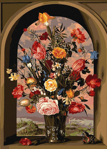 Картина за номерами. Композиція з квітів ©Ambrosius Bosschaert de Oude. 40х50. KHO2075. Ідейка Идейка (258289690)