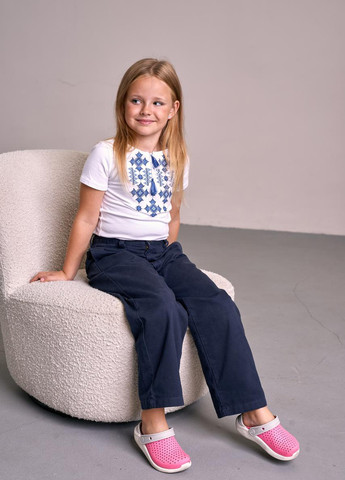 Трикотажна футболка з вишивкою для дівчинки "Зоряне сяйво" MEREZHKA (258287532)
