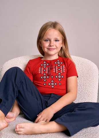 Трикотажна футболка з вишивкою для дівчинки "Зоряне сяйво" MEREZHKA (258287688)
