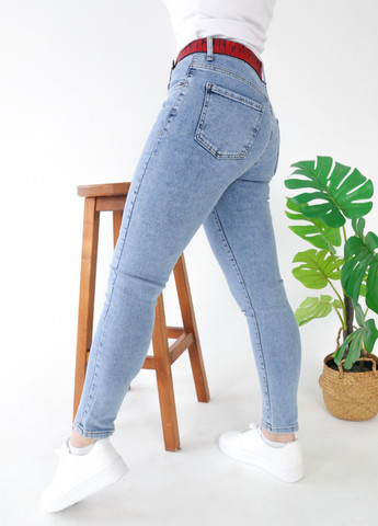 Джинси жіночі блакитні варені вузькі з високою посадкою Americano RITT - (258286145)
