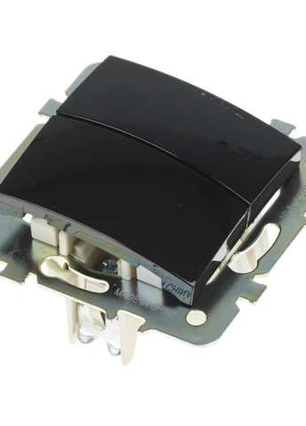 Выключатель двухклавишный черный RB-2V Brille (258288837)