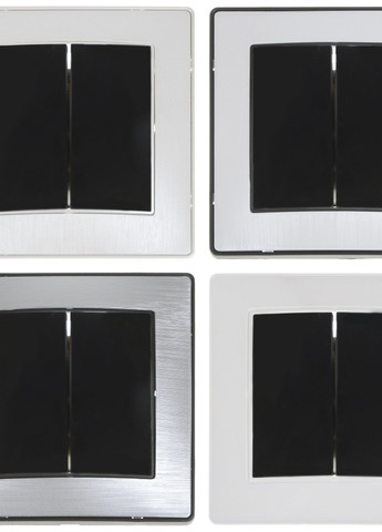 Выключатель двухклавишный черный RB-2V Brille (258288837)