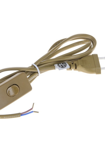 Шнур с прямоугольным выключателем P-1S brown 1,8m Brille (258288635)