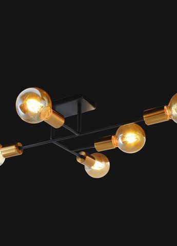 Стельова люстра в стилі лофт BR-01 691C/5 E27 BK/JGT Brille (258288666)