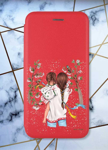 Чехол-книжка с рисунком для Samsung Galaxy A72 (A725) Красный; Мама с дочуркой (принт 27) G-Case (258288429)