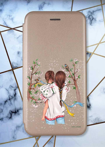 Чехол-книжка с рисунком для Samsung Galaxy A52 Золотой; Мама с дочуркой (принт 27) G-Case (258288397)