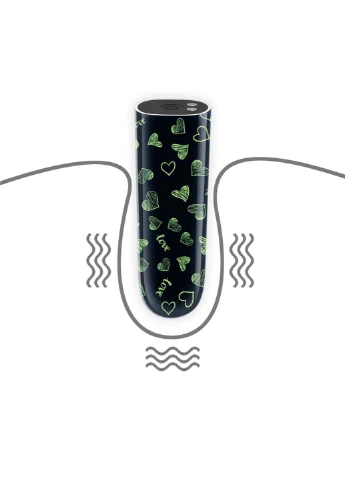Компактный вибратор Rechargeable Glow-in-the-dark Heart Massager Lovetoy (258290905)