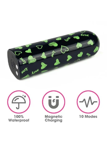 Компактный вибратор Rechargeable Glow-in-the-dark Heart Massager Lovetoy (258290905)