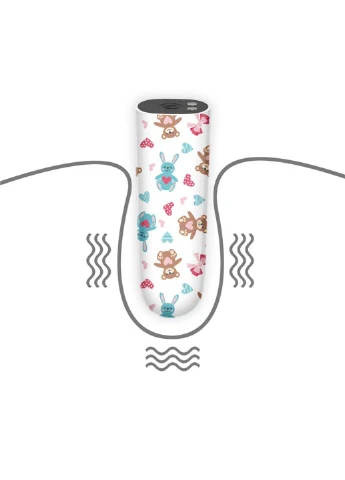 Компактный вибратор с принтом Rechargeable Bear Massager Lovetoy (258290901)