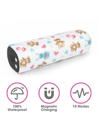 Компактный вибратор с принтом Rechargeable Bear Massager Lovetoy (258290901)