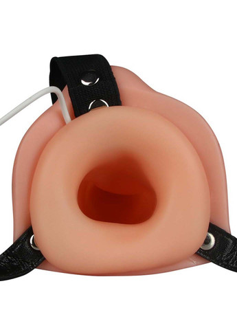 Двойной страпон с вибрацией Vibrating Unisex Hollow Strap On Lovetoy (258290948)