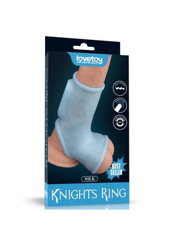 Насадка на пенис Vibrating Silk Knights Ring with Scrotum Sleeve Blue Lovetoy (258290923)