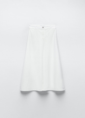 Белая коктейльный однотонная юбка Zara