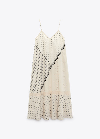 Комбинированное кэжуал платье Zara с абстрактным узором