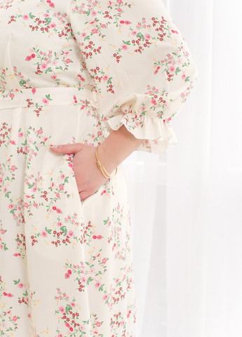 Белое повседневный сукня Minova с цветочным принтом