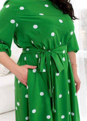 Зеленое повседневный сукня Minova в горошек