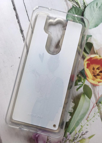 Силиконовый чехол с переливающимися блестками для Xiaomi Redmi Note 8 Pro Девушка с ромашками Creative (258306343)