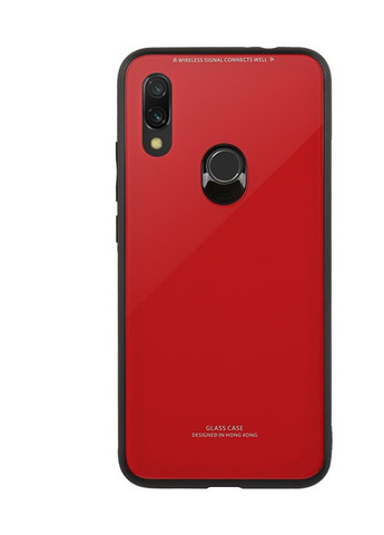 Силиконовый чехол Glass case со стеклянной задней панелью для Xiaomi Redmi 7 Красный Creative (258307498)