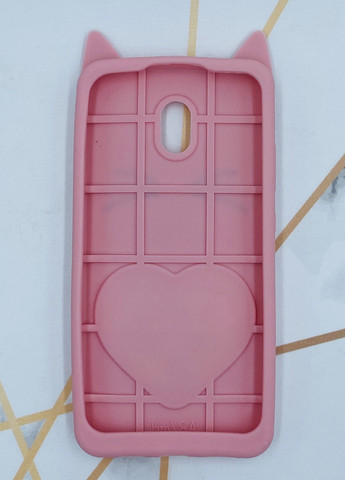 Чехол силиконовый 3D Case с переливающимися блёстками для Xiaomi Redmi 8A Кот розовый Creative (258310045)