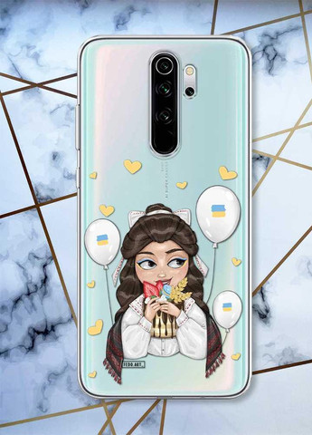 Прозрачный чехол на Xiaomi Redmi Note 8 Pro патриотический дизайн Украинка со сладостями принт 174 Creative (258305954)