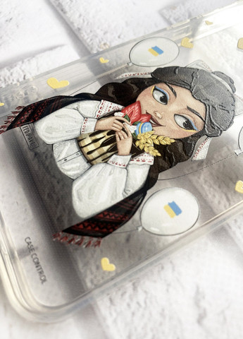 Прозрачный чехол на Xiaomi Mi A3 патриотический дизайн Украинка со сладостями принт 174 Creative (258310681)