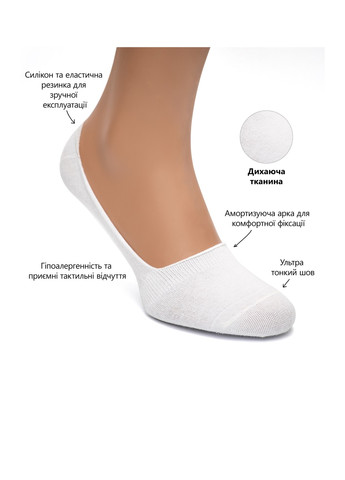 Набір 4 пари безшовних дихаючих слідів з силіконом ORGANIC cotton 38-40 women's арт. 31001 JILL ANTONY (258387841)