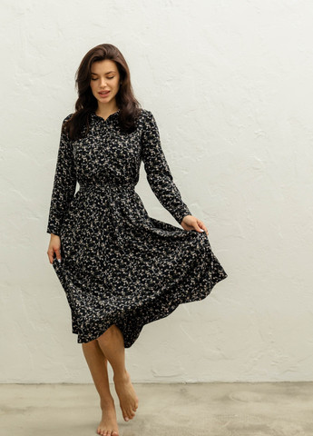 Чорна коктейльна сукня ST-Seventeen з квітковим принтом