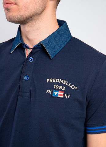 Синяя футболка-поло для мужчин Fred Mello