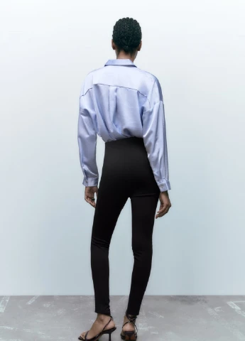 Черные демисезонные леггинсы Zara