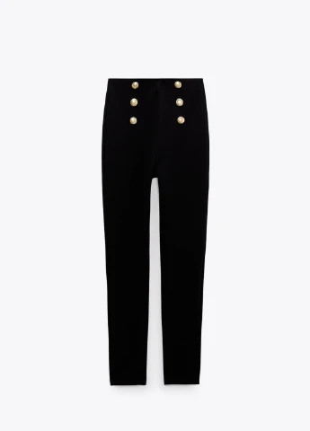 Черные демисезонные леггинсы Zara