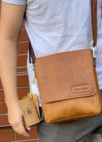 Чоловіча шкіряна сумка месенджер 26х23х7 см HILL BURRY (258363785)