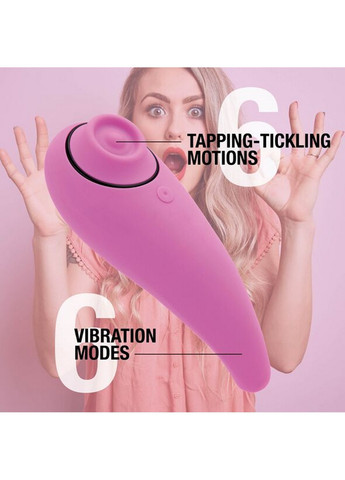 Пульсатор для клітора плюс вібратор – FemmeGasm Tapping & Tickling Vibrator Pink FeelzToys (258354159)