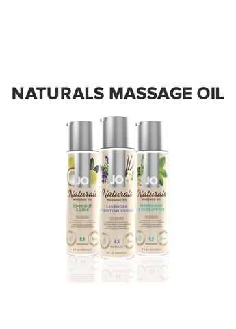 Массажное масло – Naturals Massage Oil – Lavender & Vanilla с эфирными маслам System JO (258352893)